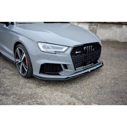 Накладка сплиттер на передний бампер Вариант2 на Audi RS3 8V Sedan